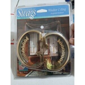 NEW Graber Sensational Swags Windsor C-ring Swagholders/Holdbacks Brass Finish